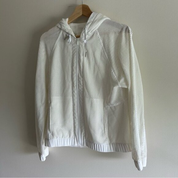 Lululemon Mesh on Mesh White Hooded Jacket - Picture 6 of 8